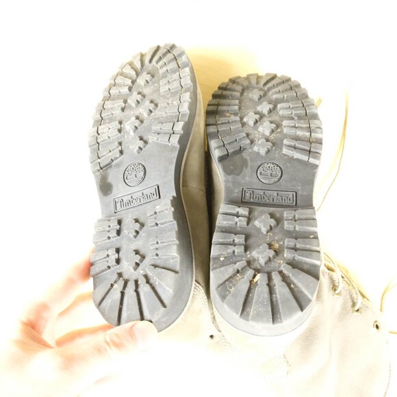 Timberland Boots Womens 4 Gray Green Suede Lace Up Fleece Lined - Picture 8 of 9